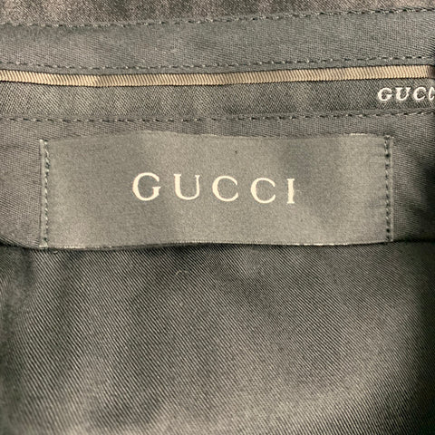 GUCCI Size 32 Black Stripe Cotton Silk Tuxedo Dress Pants