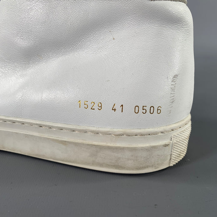 COMMON PROJECTS Size 8 White Leather Lace Up Sneakers