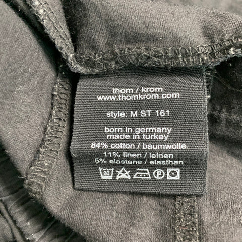 THOM KROM Size S Black Cotton Linen Drop-Crotch Casual Pants