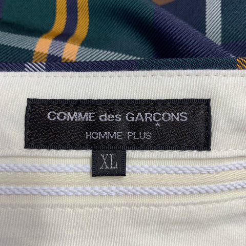 COMME des GARCONS Size XL Green Blue Yellow Plaid Polyester Dress Pants