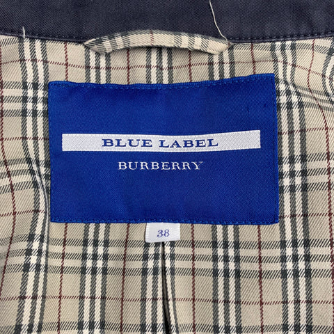 BURBERRY Size 2 Navy Cotton Blend Belted Trench Coat