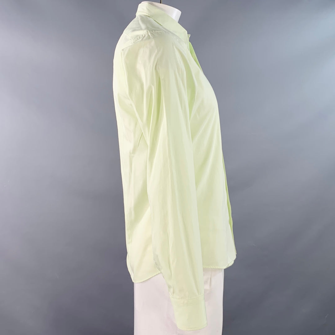DRIES VAN NOTEN Size 42 Green Lime Cotton One Pocket Long Sleeve Shirt