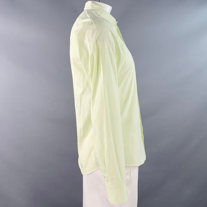 DRIES VAN NOTEN Size 42 Green Lime Cotton One Pocket Long Sleeve Shirt