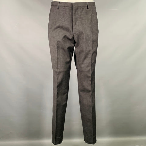 CALVIN KLEIN COLLECTION Size 40 Grey Wool Notch Lapel Tuxedo