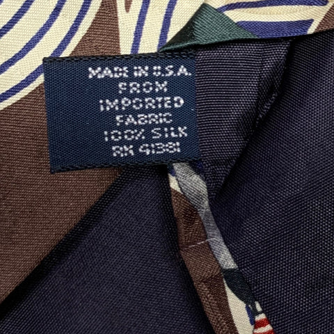 POLO Brown Cream Stripe Silk Tie