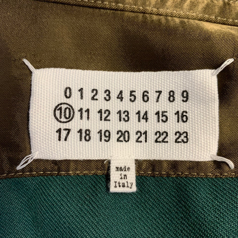 MAISON MARGIELA Size S Green Blue Contrast Trim Epaulets One Pocket Long Sleeve Shirt