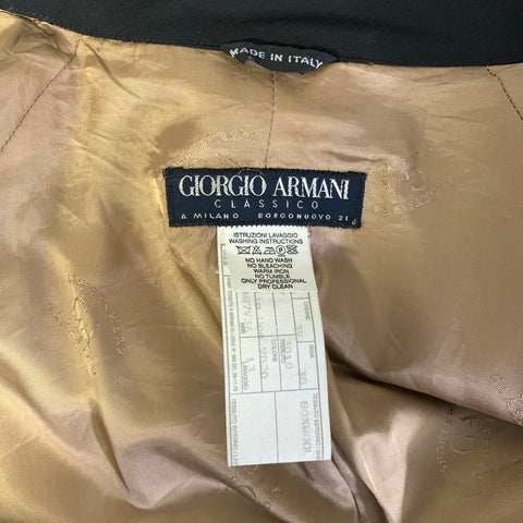 GIORGIO ARMANI Size 42 Black Wool & Nylon Trench Coat