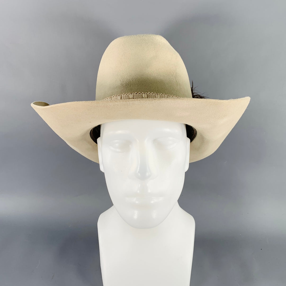 STETSON Size 7 3/8 Beige Stone Felt Cowboy Hat