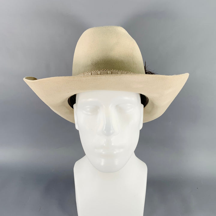 STETSON Size 7 3/8 Beige Stone Felt Cowboy Hat