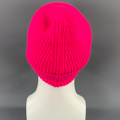 MSGM Size One Size Pink Ribbed Knit Acrylic Hats