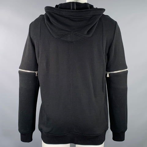 MIGUEL ANTOINNE Sweat-shirt à capuche en coton noir taille M
