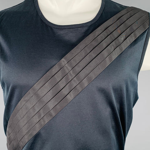 DIOR HOMME Size M Black Cotton Pleated Sleeveless Tank Top