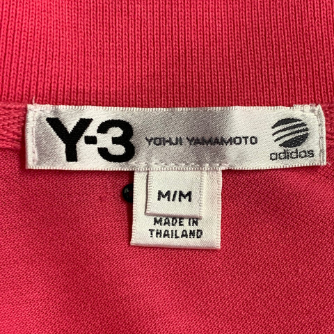 Y-3 Size M Hot Pink Cotton Logo Half Placket Polo