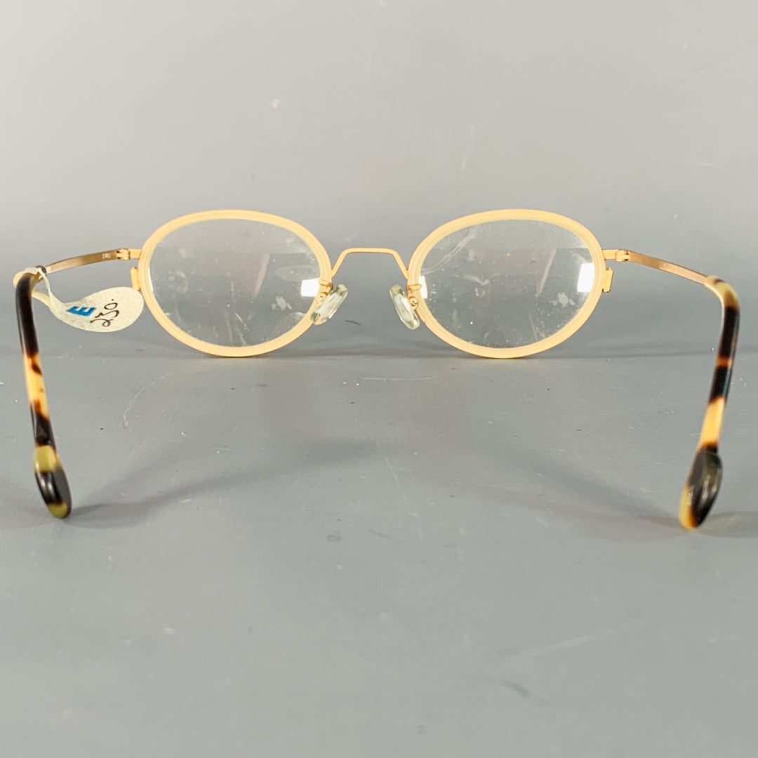 L.A.EYEWORKS Jenna Gold Metal Round Glasses Frames