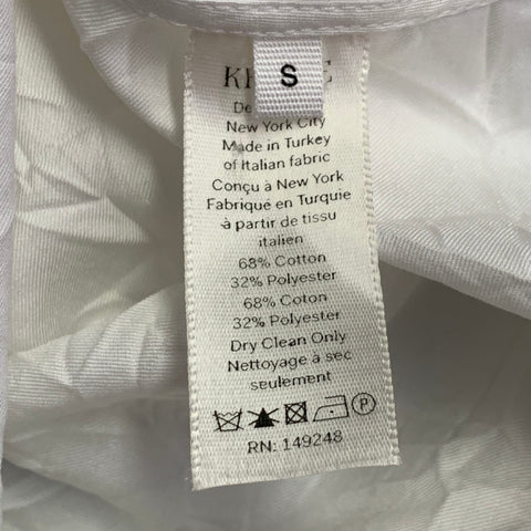 KHAITE Size S Cream Cotton Blend Wrinkled Contrast Stitch Button Up Shirt