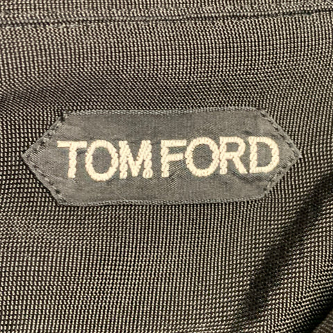 TOM FORD Size XXXL Black Viscose Blend Cutaway Long Sleeve Shirt