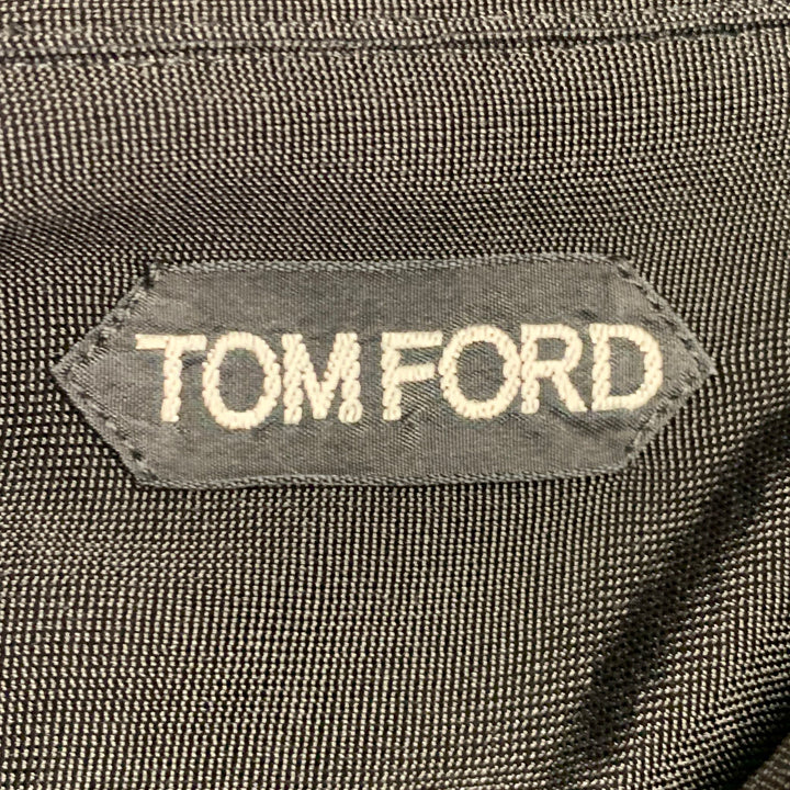 TOM FORD Size XXXL Black Viscose Blend Cutaway Long Sleeve Shirt