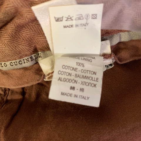 BRUNELLO CUCINELLI Size 6 Burnt Orange Cotton Tapered Casual Pants