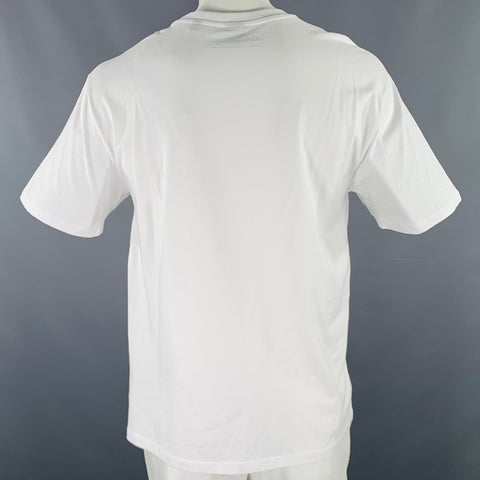 ONLY & SONS Size L White Rock Concert Cotton Crew Neck T-shirt