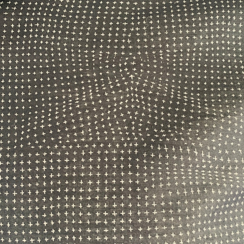 Chemise à manches longues sans col en coton gris marine croisé JOHN VARVATOS taille L