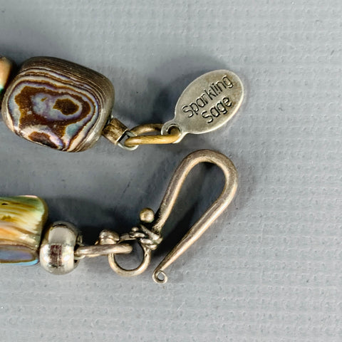 SPARKLING SAGE Abalone Beaded Pendant Necklace