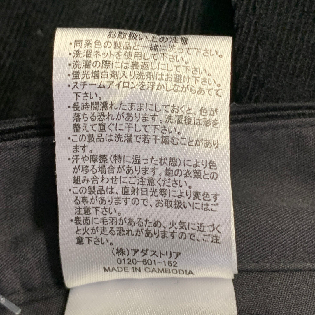 GLOBAL WORK Size L Black Corduroy Cotton Blend Drawstring Casual Pants