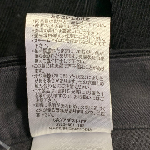 Pantalon décontracté en velours côtelé de coton mélangé noir GLOBAL WORK taille L à cordon de serrage