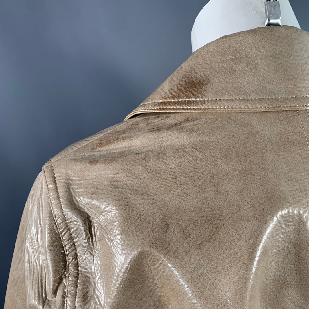 STAND STUDIO Size S Vada Beige Faux Leather Belted Trenchcoat