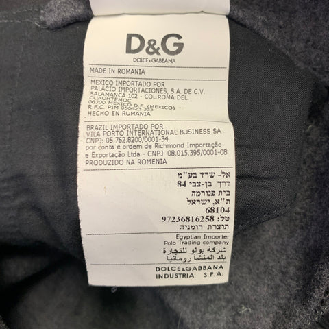 D&G by DOLCE & GABBANA Size S Grey Black Wool Blend Ribbon Trim Dress Pants