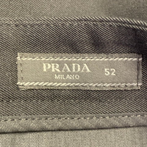 PRADA Size 36 Black Virgin Wool Flat Front Zip Fly Dress Pants