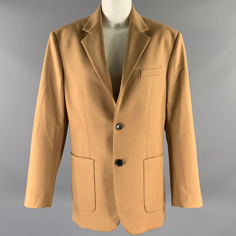 NILI LOTAN Size M Tan Wool Notch Lapel Jacket