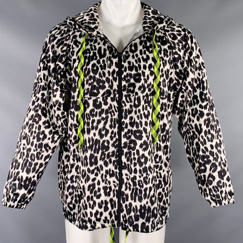 MARC JACOBS Size XS Black White Animal Print Polyester Jacket