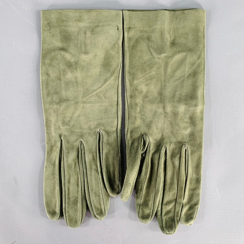 Gants VINTAGE en daim vert taille 6.5