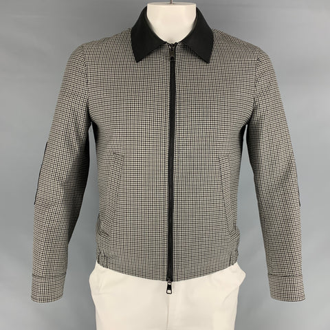 NEIL BARRETT Taille 42 Veste zippée à carreaux gris noir