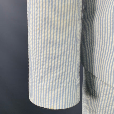 GUCCI Size XS White Light Blue Seersucker Cotton Stripe Single Breasted Suit