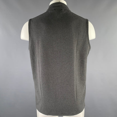 PETER MILLAR Size M Gray Heather Polyester Blend Double Zipper Vest