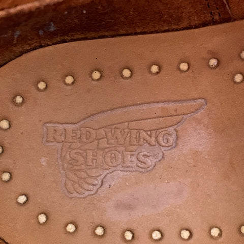 RED WING Size 9.5 Classic Moc Brown Contrast Stitch Leather Lace-Up Boots