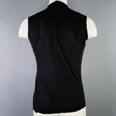 THE VIRIDI-ANNE Size S Black Cotton Muscle Tank Top