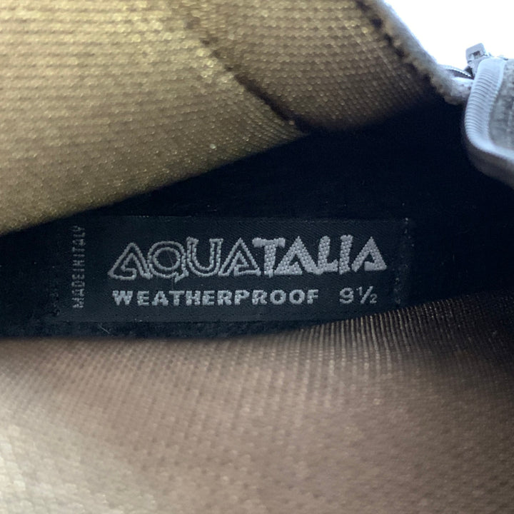 AQUATALIA Size 9.5 Black Suede Waterproof Crepe Sole Boots
