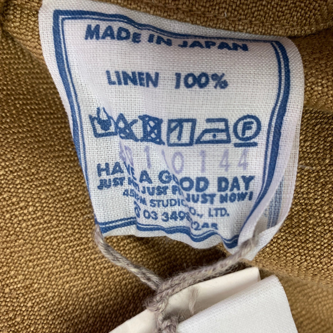 45rpm Size XXL Khaki Herringbone Linen Chore Worker Jacket