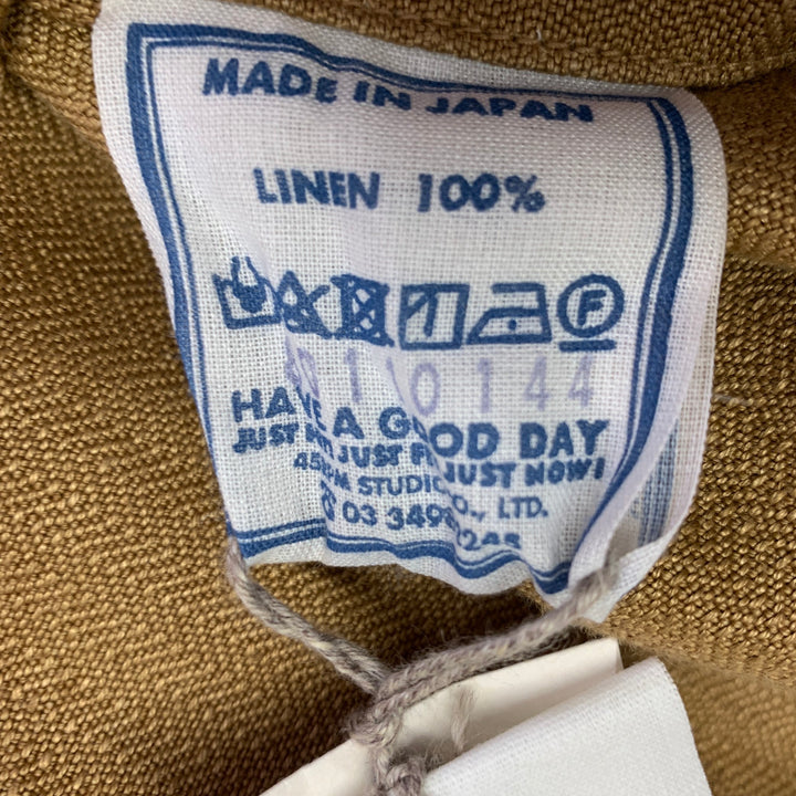45rpm Size XXL Khaki Herringbone Linen Chore Worker Jacket