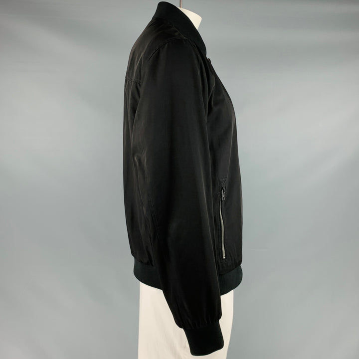 CALVIN KLEIN Size L Black Polyester Zip Up Jacket