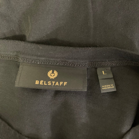 BELSTAFF Size L Black Gold Cotton Crew-Neck T-shirt