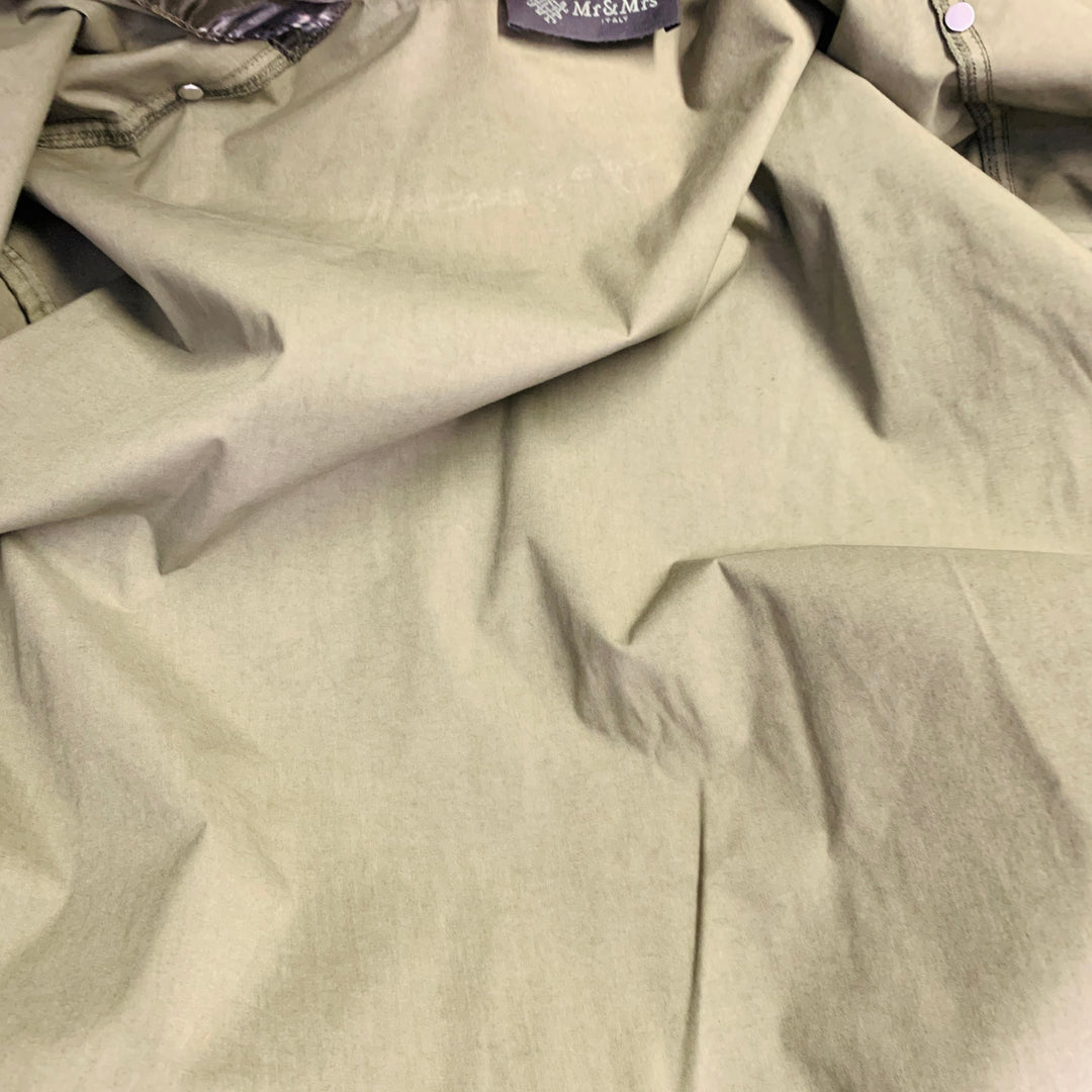 MR & MRS Size XS Green Olive Shimmery Cotton Blend Parka Jacket