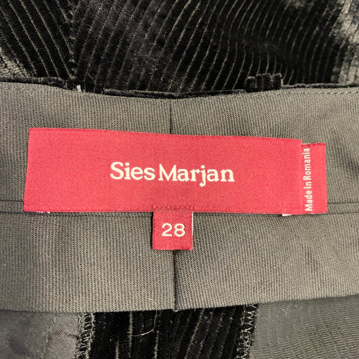 SIES MARJAN Size S Black Velvet Silk Cotton Button Up Shirt Pants Set