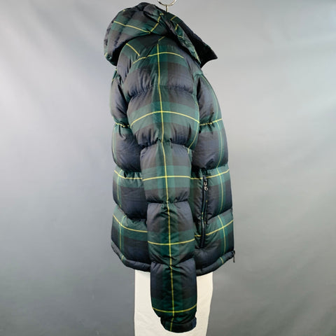 POLO by RALPH LAUREN Size L Green Black Yellow Plaid Nylon Quilted Puffer Jacket