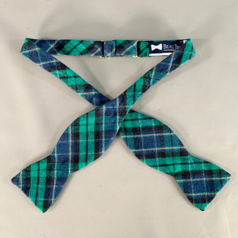 BEAU TIES LTD. Green Navy Blackwatch Cotton Bow Tie