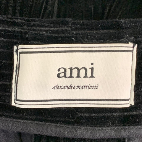 AMI by ALEXANDRE MATTIUSSI Size L Black Corduroy Cotton Button Fly Casual Pants