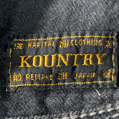 KAPITAL KOUNTRY One Size Black Charcoal Distressed Twill Cotton Baseball Cap Hat