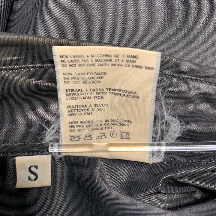VERSACE Size S Grey Shimmery Acetate Blend Button Down Long Sleeve Shirt